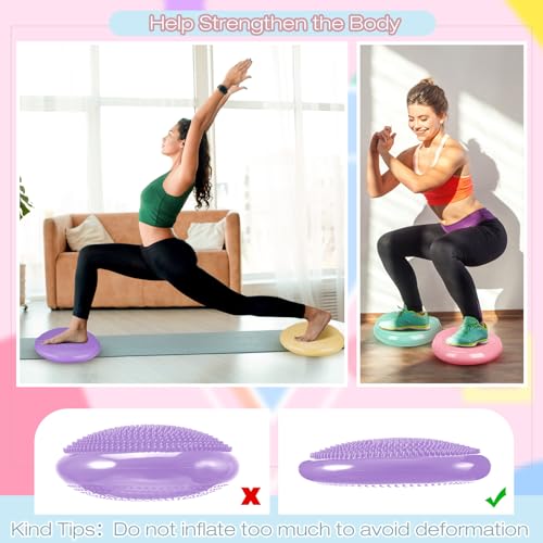 Image of Amylove 6 Pcs Wiggle Seat Inflated Wobble Cushion for Sensory Kid 13 Inch Balance Disc Kids Flexible Seating Exercise Sensory Pad Chair Cushion for Classroom Office School(Macaron)