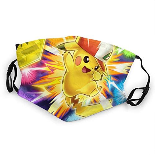 Preisvergleich Produktbild Pikachu dreht Gesichtsschal Anti-Staub waschbar Wiederverwendbarer Gesichtsschal Modedesign für Kinder Jungen Mädchen Teenager
