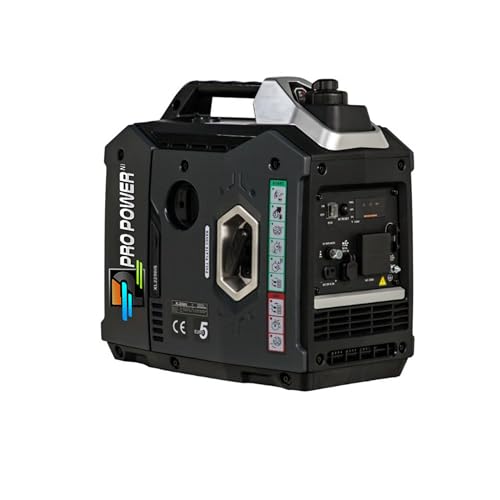 Silent Petrol Inverter Generator 2000W – 1.8 kW Rated / 2.0 kW Max Portable Gasoline Powered Generator with Low Noise Copper Alternator, UK Socket, 4-Stroke Engine – Backup Power for Home