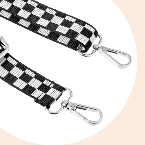 Crossbody Bag Strap Adjustable Replacement Purse Wide Guitar Straps White And Black Lanyard Keychain Car Key Neck Lanyard Handbag Crossbody Canvas Bag Strap Luggage Straps for Men Women3