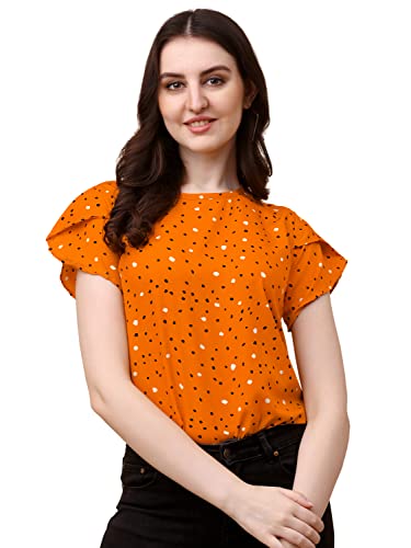 Image of Wedani Women's Casual Short Sleeves Round Neck Foral Regular Fit Top