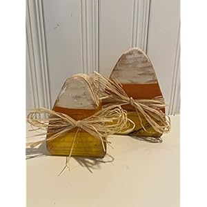 Wood Candy Corn Decor Rustic Fall Decor Primitive Shelf Sitter Thanksgiving Decor Mantel Decor Halloween Decorations Fall Decor Gift