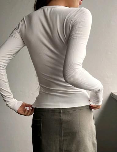 Image of Casual Regular Sleeves Solid Women Tops Henley Neck Top