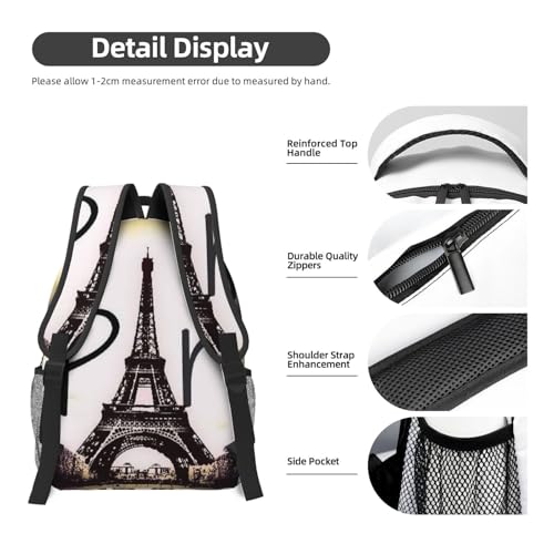 Tour Eiffel Amour Paris imprimé confortable sac de cours - 5