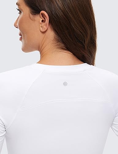 CRZ YOGA Womens Long Sleeve Crop Workout Tops Athletic Yoga Running Cropped T-Shirt Slim Fit Gym Shirts4
