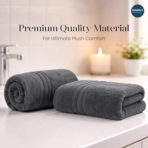 Image of Jasmine Quick Dry, Super Absorbent, Soft Beach, Bath & Sports Towel, Grey 70 x 140cm, 350 GSM, Heavy