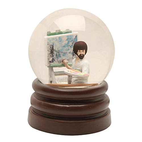 Surreal Entertainment Bob Ross Snow Globe Joy of Painting, Glass & Resin, 5.5 Inch