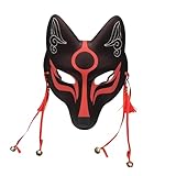 YangYong Kitsune - Maschera da volpe per Halloween e feste in maschera, Kabuki, in poliuretano