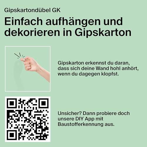 fischer easyDIY Box Gipskarton, aufhängen und dekorieren, 110-teiliges Dübel- und Schraubenset, für Heimwerker, Gipskartondübel, Winkel- und Rundhaken, inklusive Setzwerkzeug