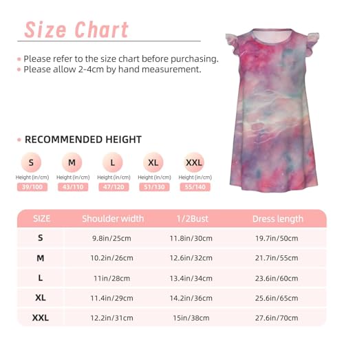 Augenstern Flutter Sleeve Nightgown Pajama Gown Abstract Watercolor Texture Easy Pull-On Sleepwear Nightdress3