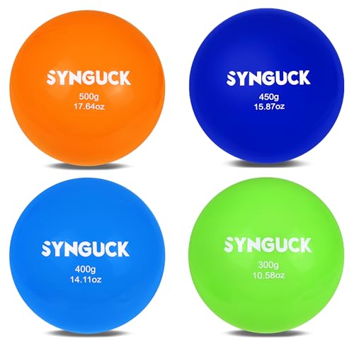 SYNGUCK 4色 サンドボール セット (300/400/450/500g) - 野球・ソフトボール投手練習用 球速アップ・体幹トレーニング・筋トレに最適 - ヨガ・フィットネスにも対応