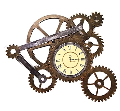Horloge murale rétro fer forgé 82cm pendule métal salon chambre bureau