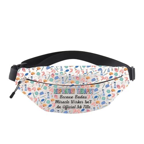 MNIGIU Respiratory Therapist Gift RT Crossbody Bag Lung Therapist Gift RT Student Graduation Bum Bag