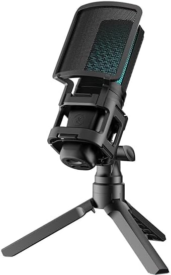 - Simpex (SDM-001 Dynamic RGB USB Condenser Microphone for PC, RGB Condenser Computer Mic with Tripod Stand, Quick Mute, Gain Control, for Gaming, Streaming, Podcasting, Recording