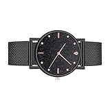 kivrimlarv ファッションウォッチ - きらめくメッシュバンドクロック グリッターメッシュバンド レディースウォッチ 職場 宴会 社会活動 旅行 出張 誕生日 母 ガールフレンド 女の子, ブラック///ホワイト, Refer to description