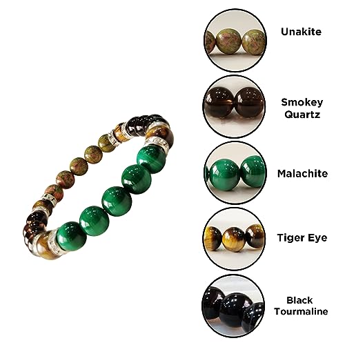 Image of Shubhanjali Crystal Elastic 8mm Stretch Customized Bracelet for Men and Women-(Standard,Multicolor)