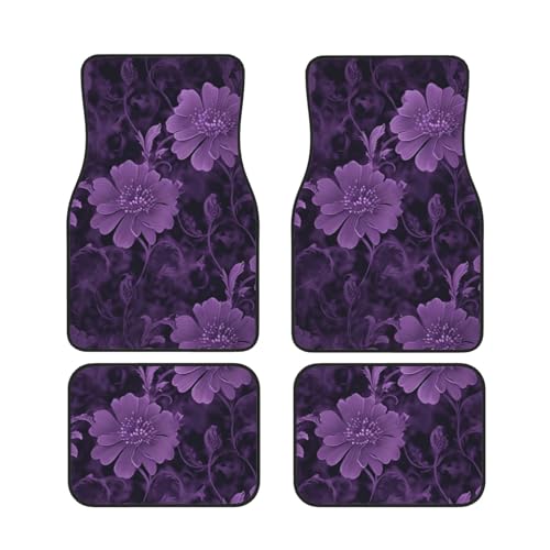 Tapis de sol voiture violets universels lot de 4 pour avant et arrière