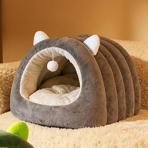 Panier pour chat d'intérieur niche chaleureuse au coin du feu Gray S - 5