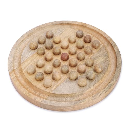 Ajuny Conjunto de solitário de madeira feito à mão decorativo com cavilhas de madeira clássico educativo para a família decoração de mesa sala de estar escritório para crianças e adultos 10,8