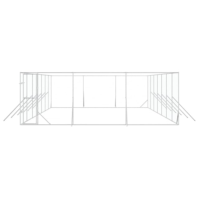 Foto 6 de 8 de vidaXL Perrera de Exterior Acero galvanizado Plateado 6x14x2 m