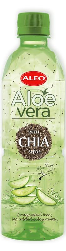 ALEO 0.5L Premium CHIA Aloe Vera Drink   Natural, No Preservatives, No Artificial Colors Superior Taste Award 2025