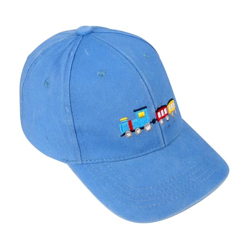 Kids Toddler Vintage Washed Baseball Cap Hat Train Pattern Trucker Hat Golf Ball Caps Beach Sun Hat for 2-6 Years
