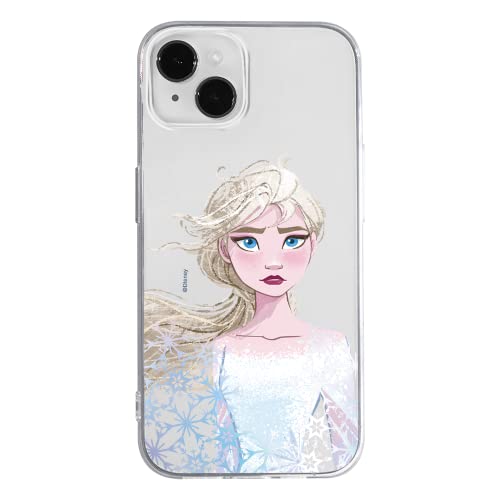 ERT GROUP Mobile Phone case for Apple iPhone 14 Plus, Original and Officially Licensed Disney Pattern ELSA 014, optimally adapted to The Shape of The Mobile Phone, Partially Transparent