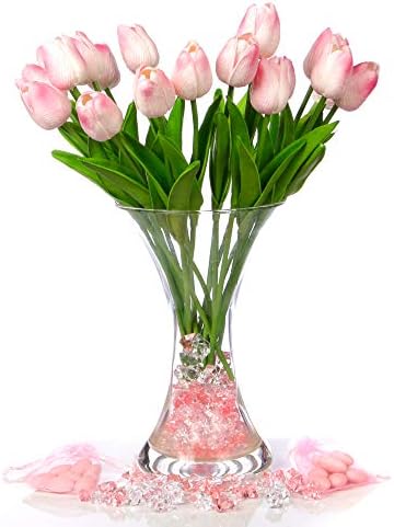 LUSSO LIA 150 pcs Fake Crushed Ice Rocks Fake Diamonds Acrylic Crystals Gemstones for Vase Fillers Wedding Decoration Home Decoration Party Decoration Table Scatter Crystals (Pink/Transparent)