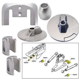 Tecnoseal Anode Kit w/Hardware - Mercury Bravo 3 2004 - Magnesium