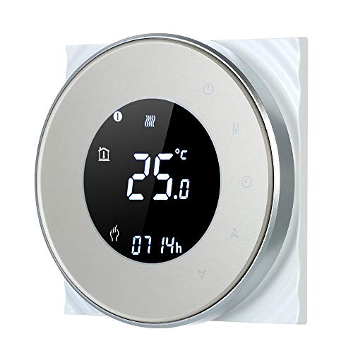 Decdeal Termostato programmabile tramite Wi-Fi, termostato intelligente wireless, con display LCD tattile, nero