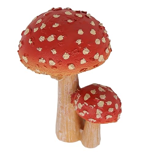 BEIJIALY Statue de Jardin de Champignon, Décor de Champignon 3,9 Pouces de Haut, 2 Têtes, Couleurs Vives Mignonnes, Figurines de Champignons en Résine Durable Résistantes aux Intempéries pour la Décor – vue 7