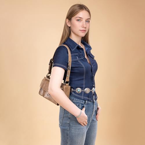 Wrangler Small Shoulder Bag Y2K Purse for Women with Chic Detachable Charms & Multiple Pockets3