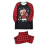 Pyjamas Damen Rundhals Lang Frottee Schlafanzug Pajamas Set Family Couples Pyjamas Set Hausanzug Bademantel Mutter Kinder Baby Jumpsuit Christmas Nachthemd Weihnachtsschlafanzüge Bademantel