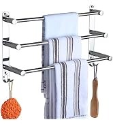 HONPHIER Adjustable Towel Rail 3-Tier Bath Towel Rack SUS 304 Stainless Steel Towel Shelves with ...