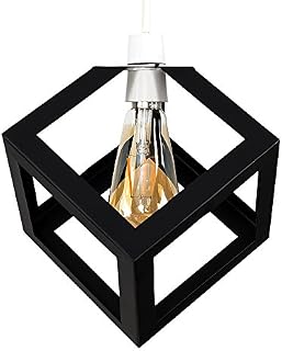 MiniSun Retro Style Black Metal Puzzle Cube Design Ceiling Pendant Light Shade