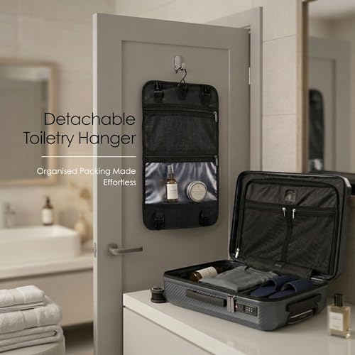 Image of Rare Rabbit Gallardo 3Pc Set Carbon Fibre Hard Trolley Bag Polycarbonate Antiscratch Travel Suitcase with 8 Silent Wheels and a Sturdy TSA Lock - Luggage for Men & Women