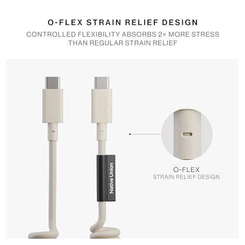 Image of Native Union USB-C Pop Cable XL - Coiled Extendable - 7.9ft Ultra-Strong Charging Cable Compatible with iPhone Air, 17e, 17 Pro Max, iPad Pro M5, Galaxy S26, Fold 7 (Sandstone)