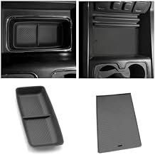 for 2PCS Center Console Organizer Tray TPE Materials Compatible with 2014-2018 Silverado/Sierra 1500& 2015-2019 Silverado&Sierra 2500HD/3500HD - Full Console w/Bucket Seats Only
