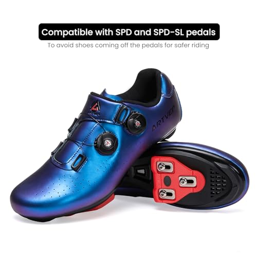 Image of Men's Cycling Shoes Women's MTB Cycling Shoes Compatible with Look SPD SPD-SL Delta Lock Pedal Riding Shoes Compatible with Peloton Shoes