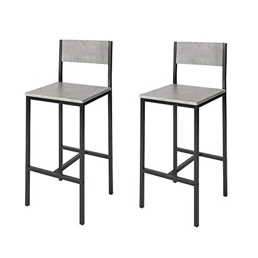 SoBuy FST53-HG x2 Lot de 2 Chaises Hautes Tabourets de Bar Cuisine Chaises de Bar avec Repose-Pieds