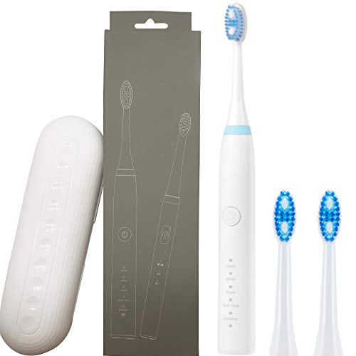 Electric Toothbrush 2 DuPont Brush Heads & Travel Case Included Ultra