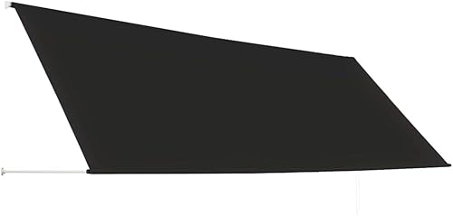 Miniatura 4 de Loibinfen Toldo retráctil manual, toldo para patio al aire libre, toldo para terraza con manivela manual, 157.5 x 59.1 pulgadas, antracita -1278