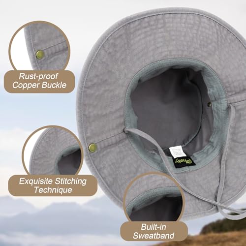 Image of Bucket Hat Wide Brim UV Protection Sun Hat Boonie Hats Fishing Hiking Safari Outdoor Hats for Men and Women