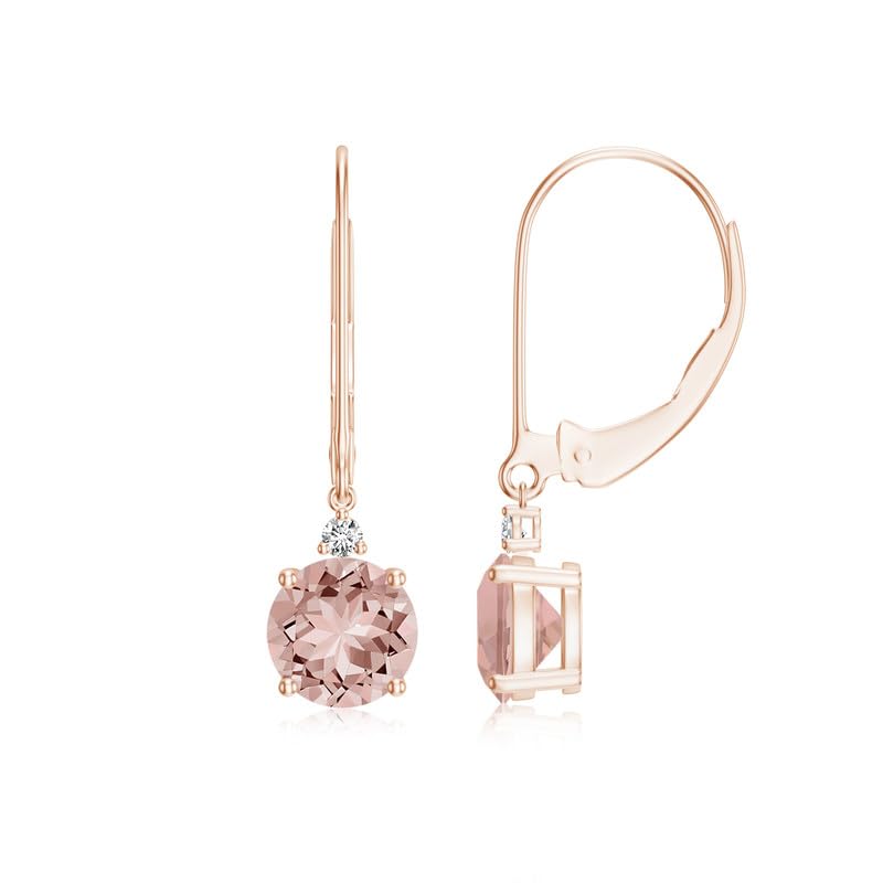 Image of Goldhartz 2 Ct. Natural Amethyst 6 mm Leverback Earrings for Women in 14k Gold Micron Plated 925 Sterling Silver, January Birthstone Dangle Earrings Jewelry for Her