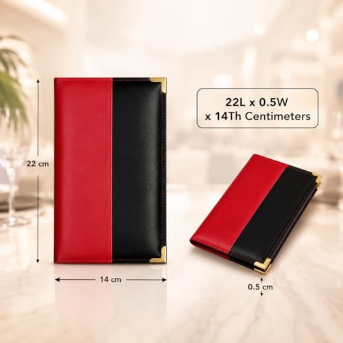 Image of Luxury PU Leather Bill Folder - Restaurant Bill Book Holder & Check Presenter | Professional Billing Menu Folder for Hotels, Cafes, Bars & Retail counters
