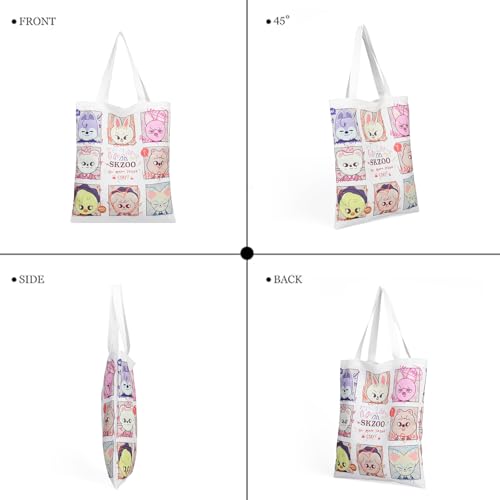Bolso Tote de Lona con Correa Ajustable Blanco Unisex miniatura 6