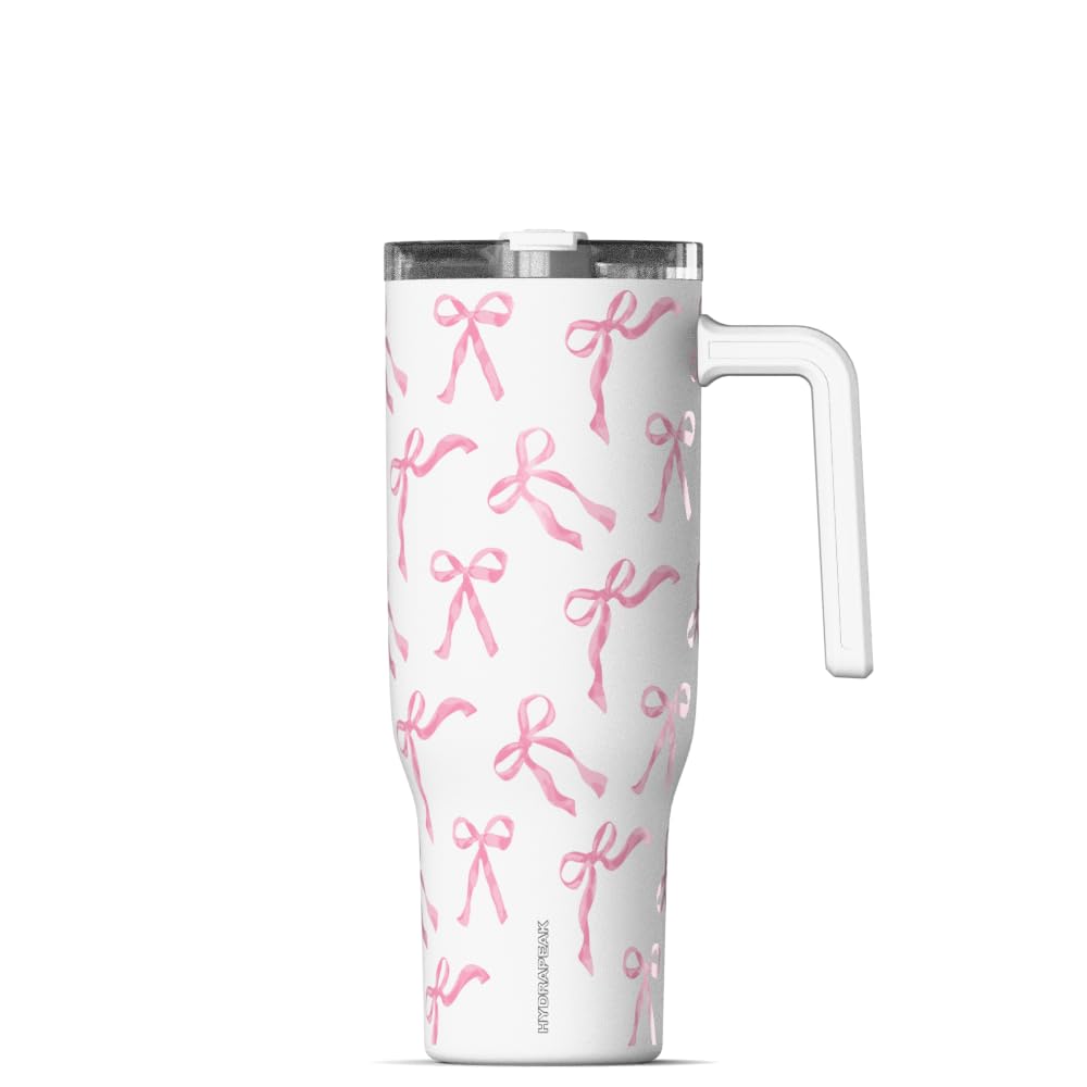 Hydrapeak Voyager 40 oz Tumbler with Handle and Straw, 100% Leakproof Insulated Tumbler with Sip and Straw Lid, Made of Stainless Steel, Cup Holder