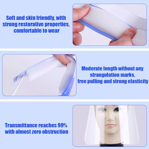 NHQZ 2 Stück Gesichtsschutz-Schirm Face Shield Gesichtsschutz-Schirm Augenschutz Spuckschutz Face-Shield Schutzschild Gesichtsschirm