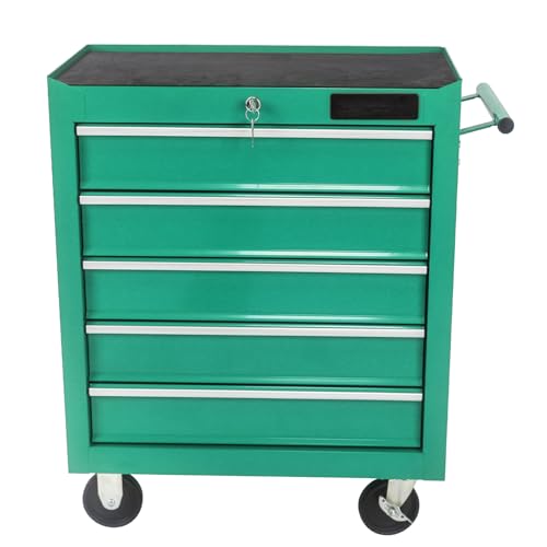 5 Drawer Tool Chest, Tool Storage Cabinet for Garage Storage with 4 Wheels and Locking System,Green