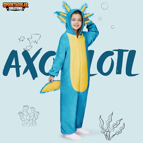 Disfraz Axolotl Halloween para Niños, Mono con Capucha miniatura 2